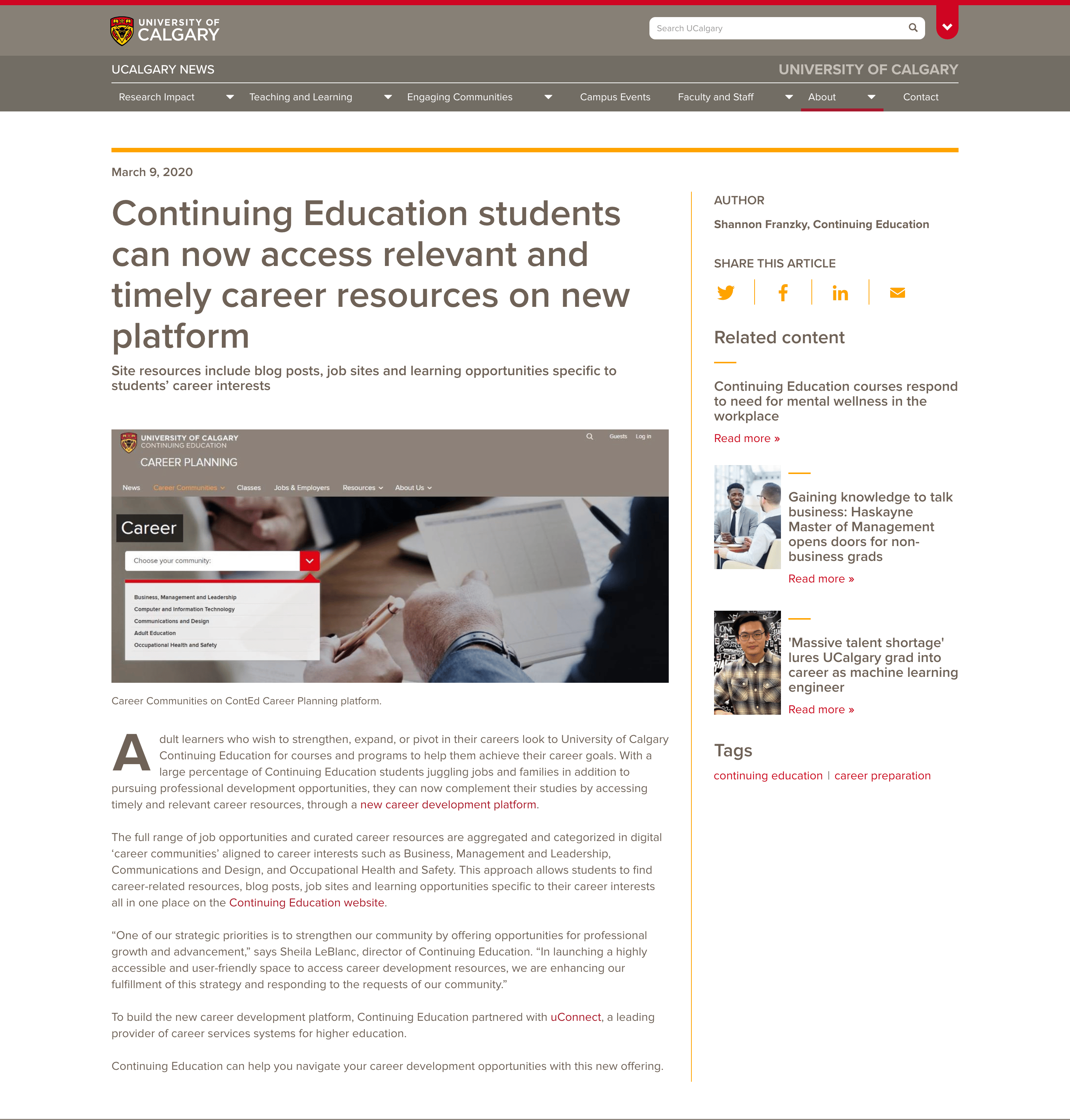 Calgary Announcement